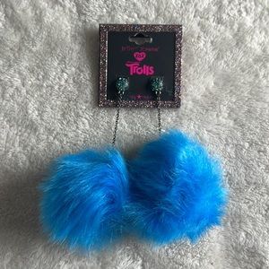 Betsy Johnson fur troll earrings pierced ears